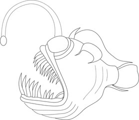 Angker fish with light tracing vector