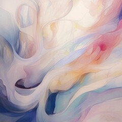 Abstract pastel swirls and flowing shapes.