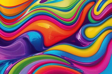Colorful Dynamic Liquid Art Background with Playful Flowing Patterns