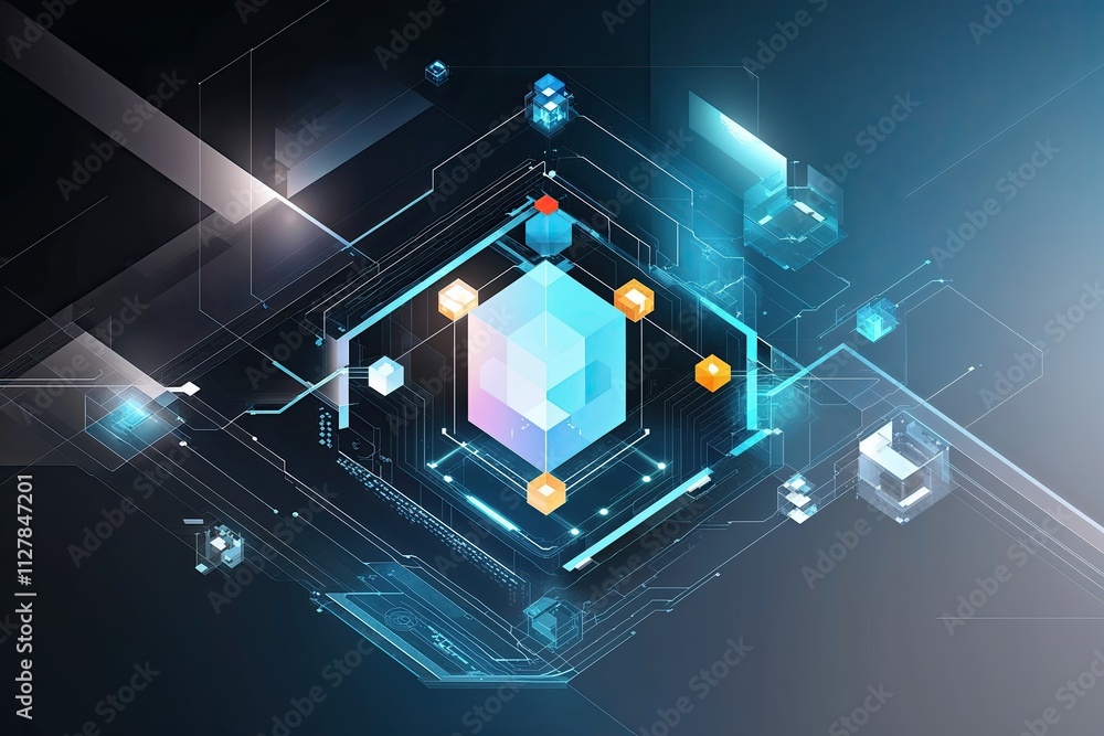 Poster geometric structures and digital flows in contemporary technology integration