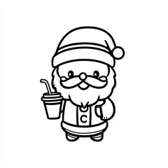Cute Santa Claus character for Christmas holiday greeting card design.