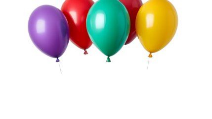 Six balloons isolated on a white background. Party decoration for celebrations and birthday