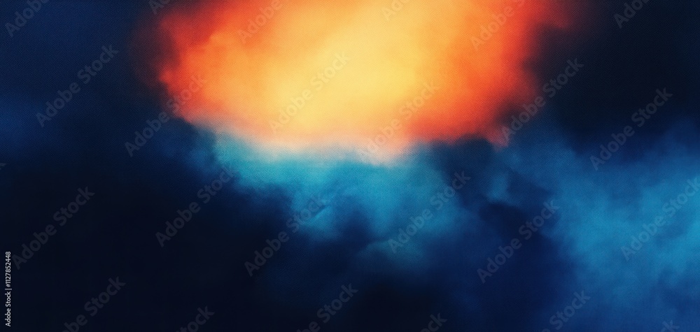 Poster abstract gradient background blue orange soft glowing ethereal calmness wave colorful texture design