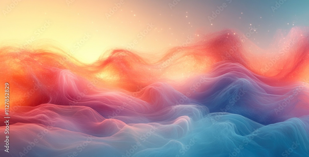 Poster Soft Pastel Abstract Background with Grainy Gradient and Blurred Texture for Web Design and Elegant Banners