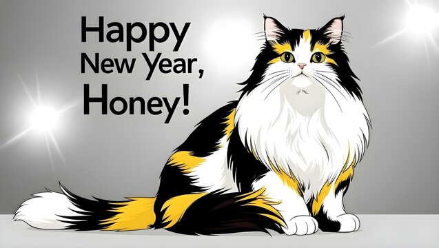 Ai generative,new year with cat