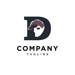 Letter D Sparrow Bird Logo Icon Vector