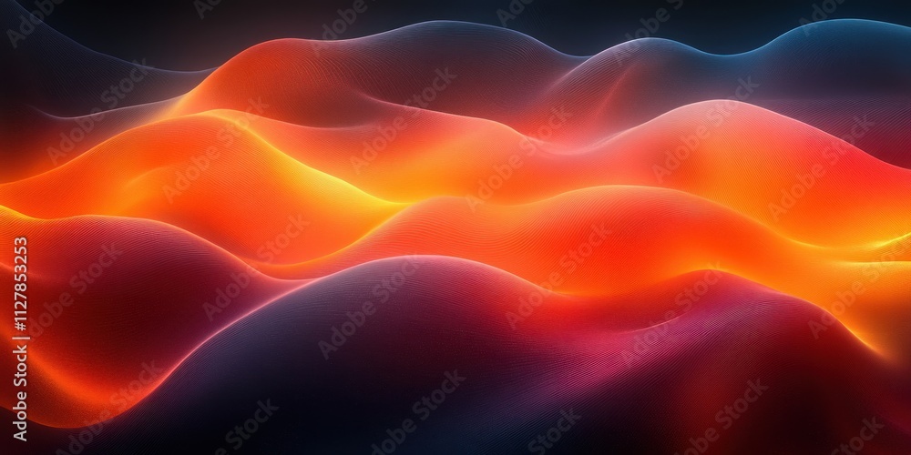 Poster abstract gradient background with deep black and vibrant orange soft light effect