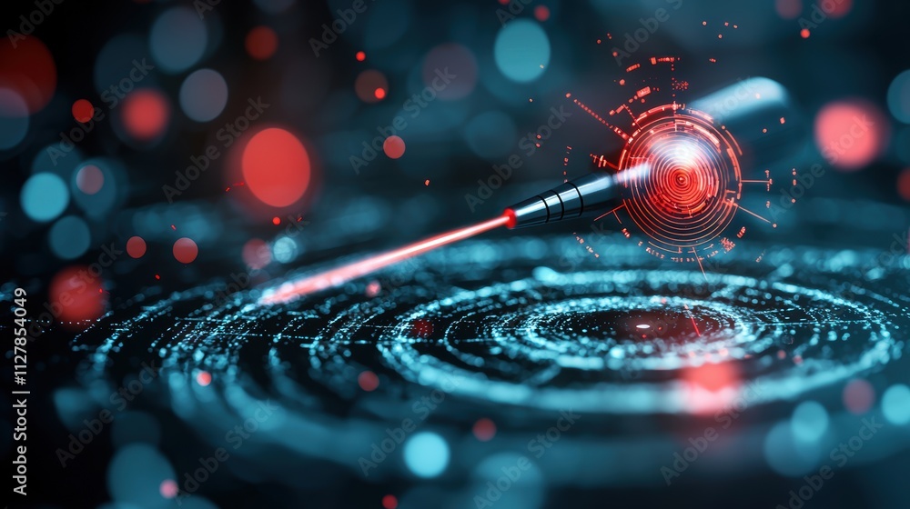 Poster radar like target icons a futuristic heads up display with radar information and target indicators, 
