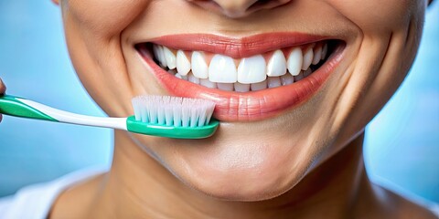 Fototapeta premium Capture your sparkling smile! Professional dental portrait photography highlighting healthy teeth & habits.