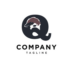 Letter Q Sparrow Bird Logo Icon Vector