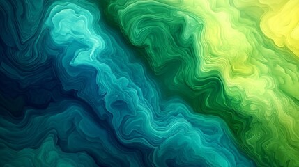 Obraz premium Abstract Swirling Green And Blue Hues Artwork
