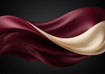 Fototapeta premium Dark Red and Beige corporate design wave. Abstract technology vector background with smooth motion. Maroon and buttercream color 
