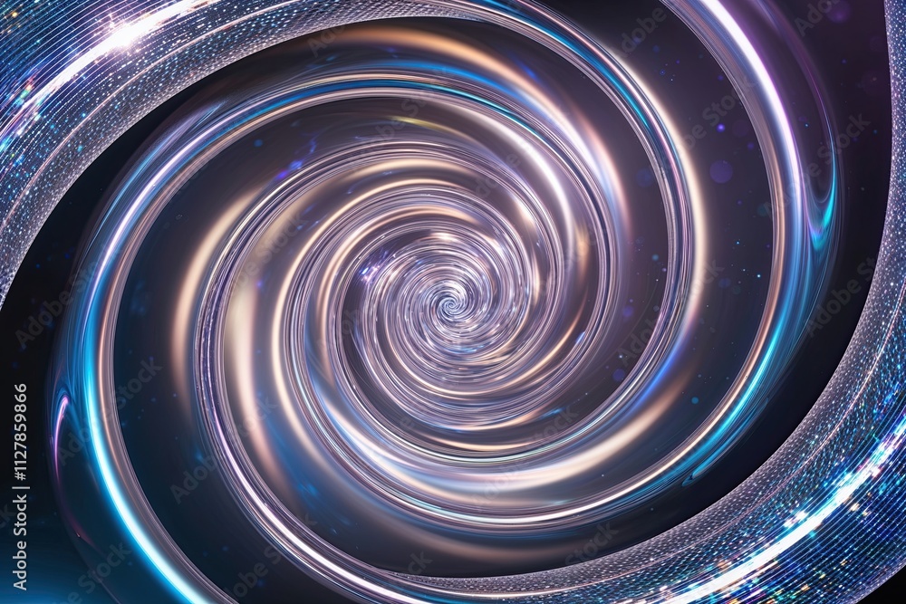 Poster fluid lively shimmering holographic spiral in a dazzling 3d setting for dynamic backgrounds and disp