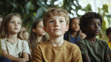 Diverse Group of Children Engaged in Art Class Activities