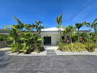 Exploring the tropical charm of a Pattaya residence with exquisite stamp concrete design