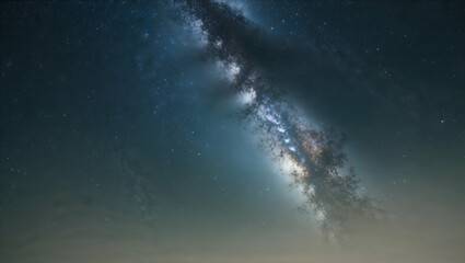 Fototapeta premium Starry night sky reveals the beauty of the Milky Way over a serene landscape