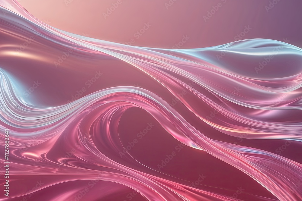 Poster vibrant soft glimmering translucent wavy textures for enchanting three-dimensional visuals