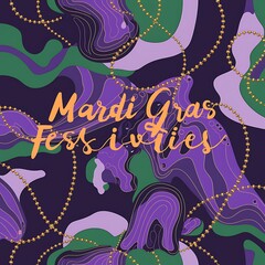 Mardi Gras Festivities Abstract Design Featuring Beads
