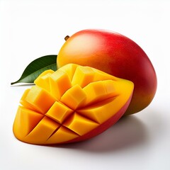 "Fresh Mango on White Background"
