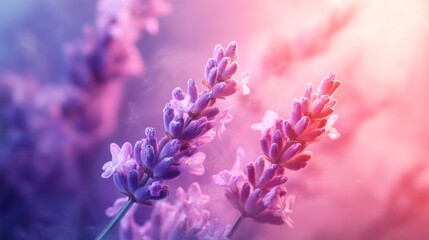 Obraz premium Lavender Flowers Bloom in Soft Pastel Light
