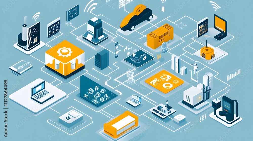 Poster the use of internet of things (iot) devices to connect machines, sensors, and systems for real-time 