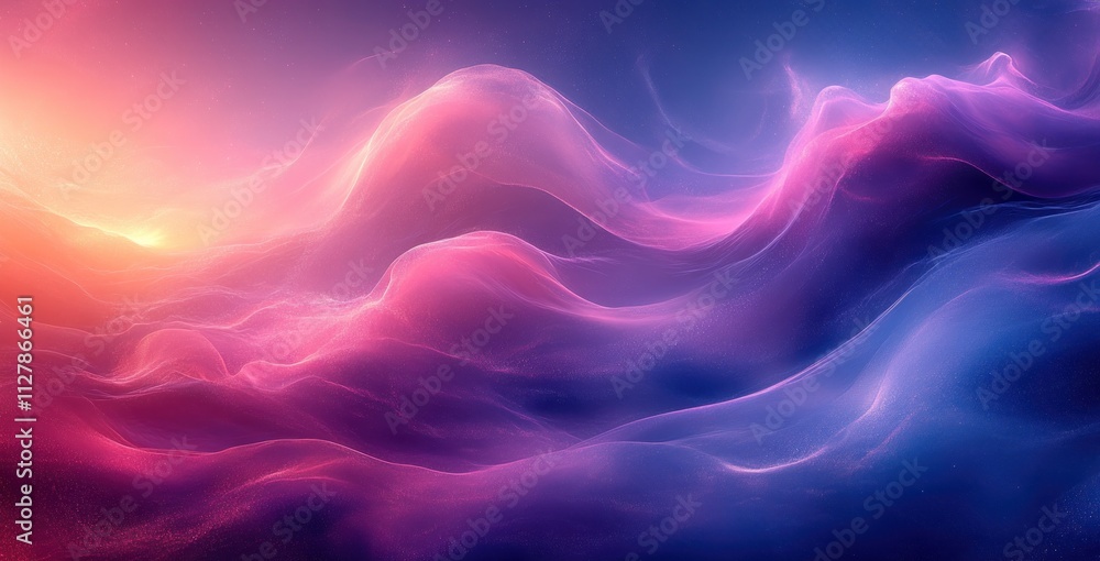 Aufkleber abstract gradient background in blue and purple with soft lighting and grainy texture for web design