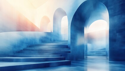 Blue Gradient Abstract Background Geometric Shapes Modern Design