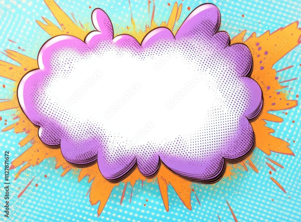 Poster pastel colorful pop speech bubble background frame