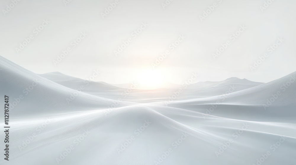 Poster abstract ethereal landscape soft gradient light dynamic lines horizon