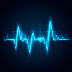 Fototapeta premium Minimalistic Heart Rate Scanner with Glowing Blue Lines