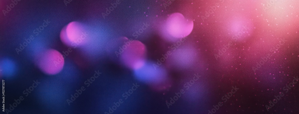 Poster vibrant purple blue abstract background with soft focus bokeh lighting and grainy texture