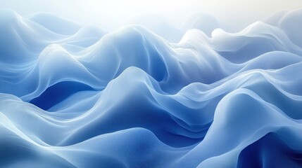 Obraz premium flowing abstract blue waves background smooth light design