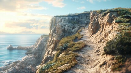 Hiking adventure along coastal cliffs scenic beach location nature photography serene environment captivating viewpoint outdoor exploration