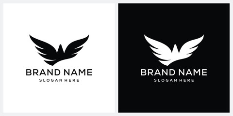 Fototapeta premium initial letter W wings bird eagle falcon hawk phoenix, logo design vector template