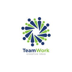 Creative Team Work Concept Logo Design Template