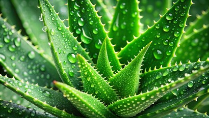 Close-up of succulent plant leaves with water droplets