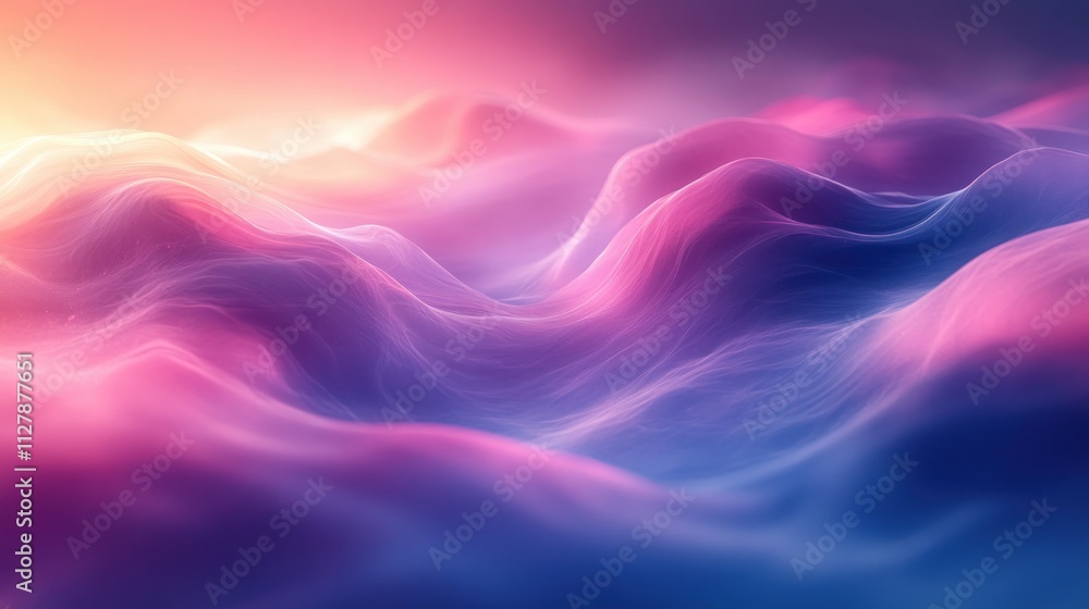 Poster soft pastel color gradient background with ethereal lighting and grainy texture for web banner desig