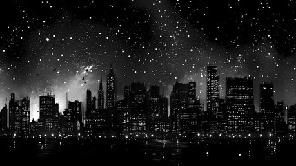 Obraz premium black and white tone city