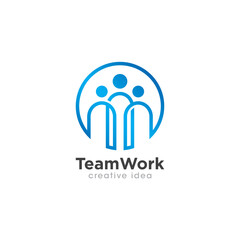 Creative Team Work Concept Logo Design Template