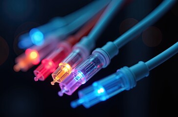 fiber optic with servers in a technology data center