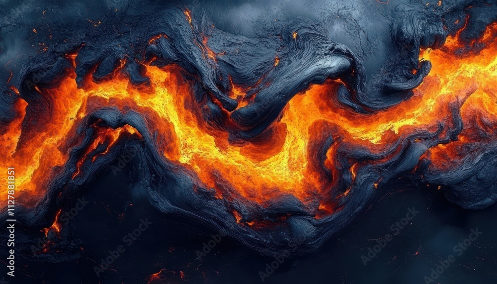 Poster dynamic flowing lava textures for creative design inspiration in abstract composition