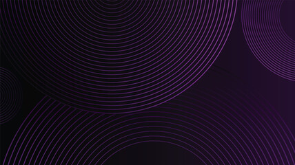 Abstract black purple background circle geometric shape concept luxury scene vector illustration with copy-space.