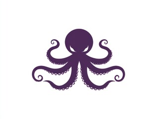 Fototapeta premium Purple stylized octopus silhouette.