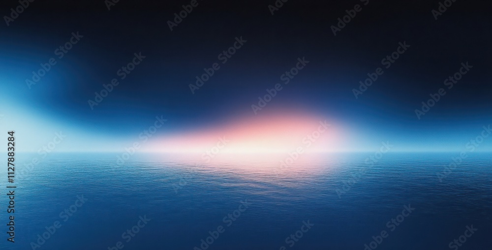 Poster abstract gradient transition from black to sky blue with soft light and minimalist composition