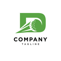 Letter D Golf Ball Logo Icon Vector
