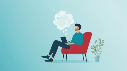 Online Mental Health Counseling Session with Professional in a Comfortable Living Room Setting