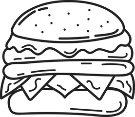 burger doodle food hand drawn illustration