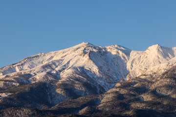 snow covered mountains