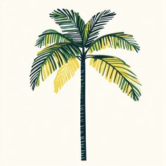 Stylized illustration of a single palm tree.