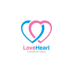 Creative Love Concept Logo Design Template
